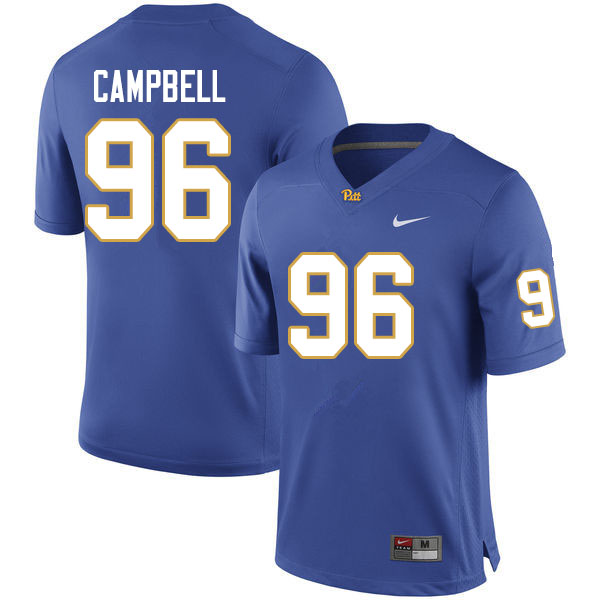 Men #96 Jared Campbell Pitt Panthers College Football Jerseys Sale-Royal